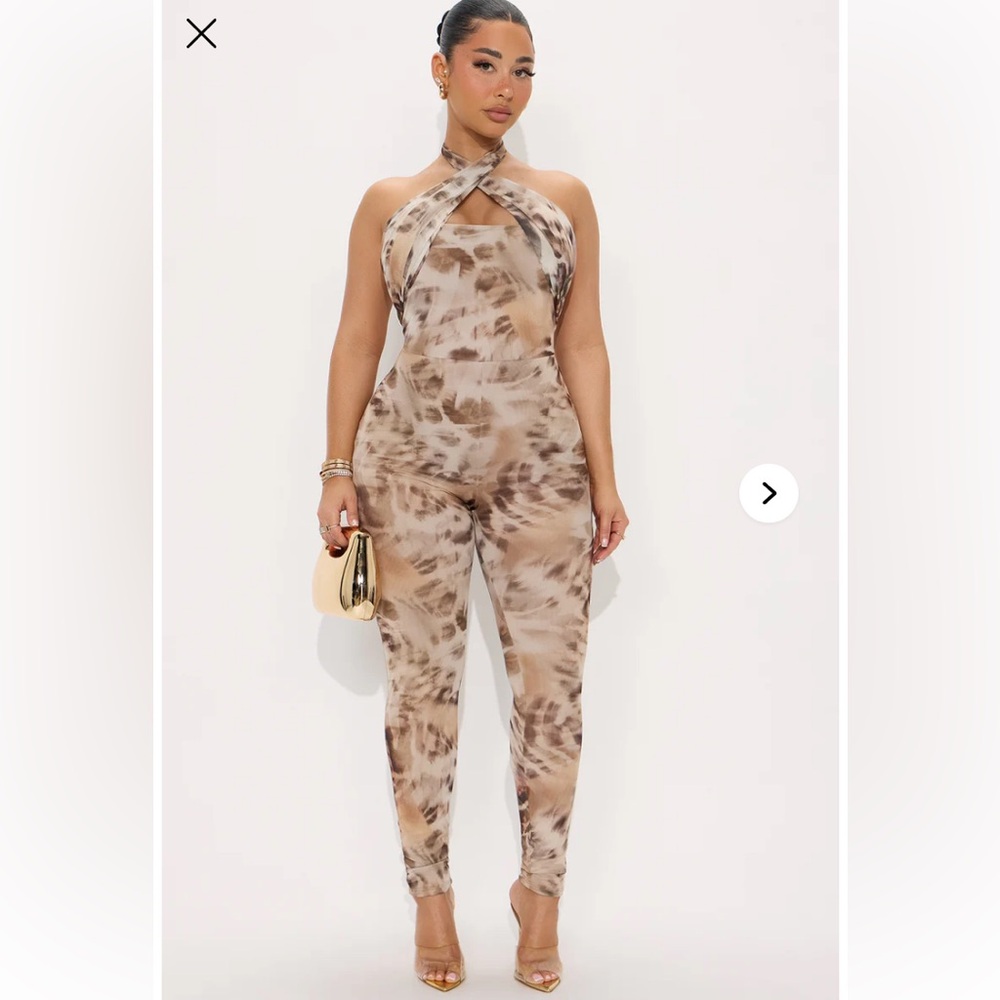 Fashion Nova Mesh Jumpsuit